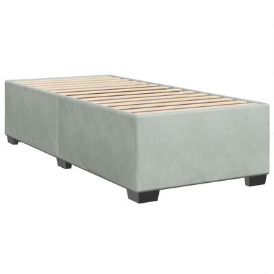 vidaXL Cama com molas/colchão 90x190 cm veludo cinza-claro