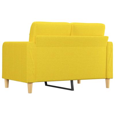 vidaXL Sofá de 2 lugares 120 cm tecido amarelo-claro