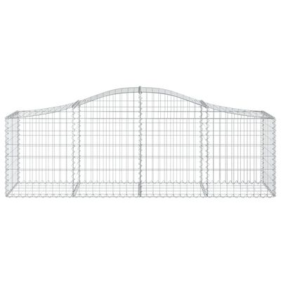 vidaXL Cestos gabião arqueados 14pcs 200x50x60/80 cm ferro galvanizado