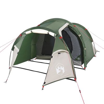 vidaXL Tenda de campismo p/ 4 pessoas 360x140x105 cm tafetá 185T verde