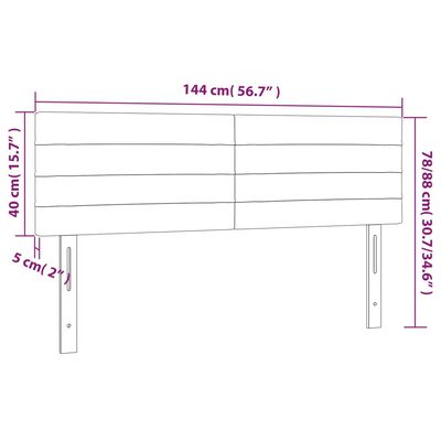 vidaXL Cabeceira de cama 2 pcs tecido 72x5x78/88 cm azul