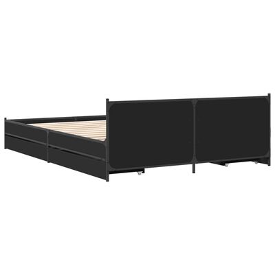 vidaXL Estrutura de cama c/ gavetas 160x200 cm derivados madeira preto