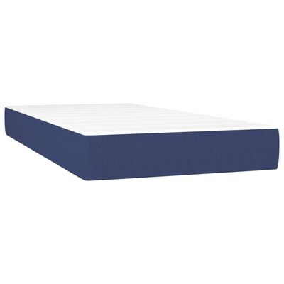 vidaXL Cama box spring c/ colchão e LED 100x200 cm tecido azul