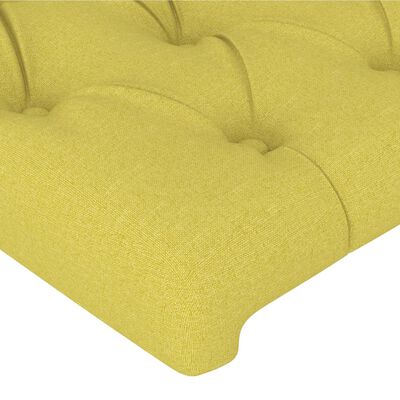 vidaXL Cabeceira de cama c/ abas tecido 147x23x118/128 cm verde