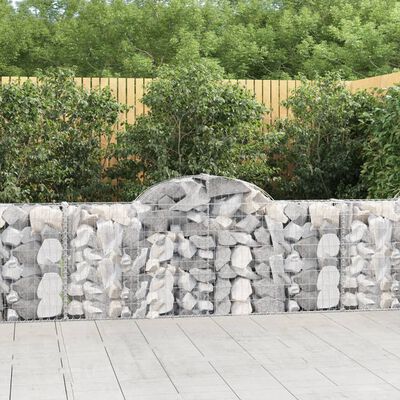 vidaXL Cestos gabião arqueados 3 pcs 200x30x80/100cm ferro galvanizado