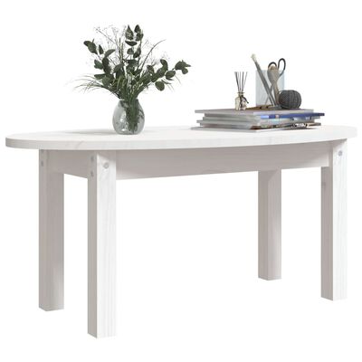 vidaXL Mesa de centro 80x40x35 cm madeira de pinho maciça branco