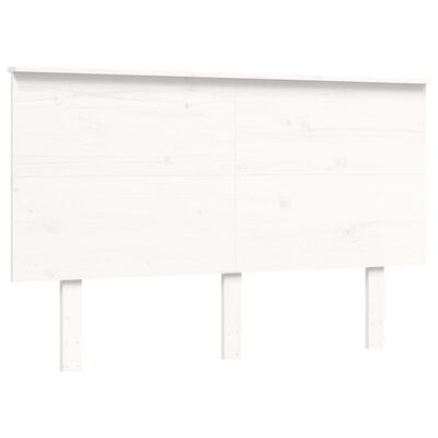 vidaXL Estrutura de cama com cabeceira 120x200cm madeira maciça branco