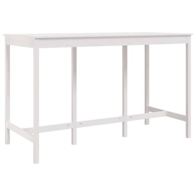 vidaXL Mesa de bar 180x80x110 cm madeira de pinho maciça branco