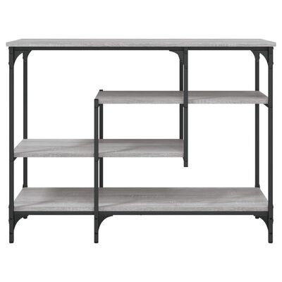 vidaXL Mesa consola c/ prateleiras 100x35x75 cm cinzento sonoma