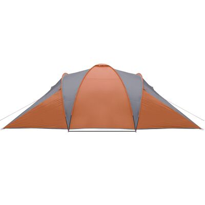 vidaXL Tenda familiar cúpula para 6 pessoas impermeável cinza/laranja