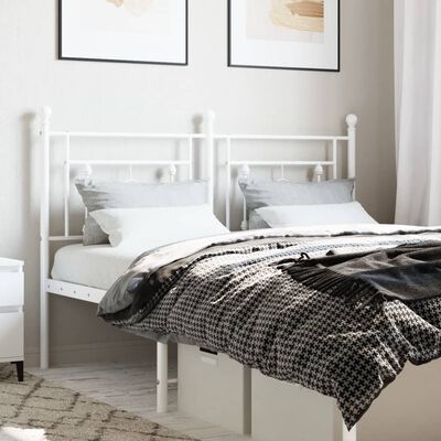 vidaXL Cabeceira de cama 135 cm metal branco