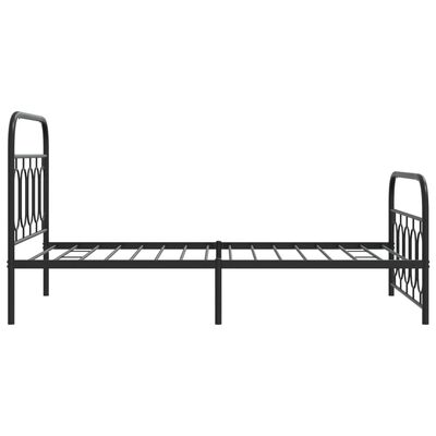 vidaXL Estrutura de cama com cabeceira e pés 100x200 cm metal preto