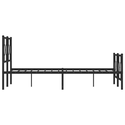 vidaXL Estrutura de cama com cabeceira e pés 140x200 cm metal preto