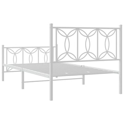 vidaXL Estrutura de cama com cabeceira e pés 100x200 cm metal branco