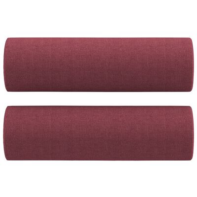 vidaXL 2 pcs conjunto de sofás com almofadas tecido vermelho-tinto