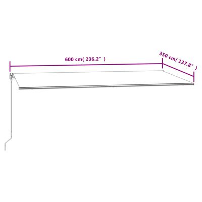 vidaXL Toldo retrátil automático 600x350 cm laranja e castanho