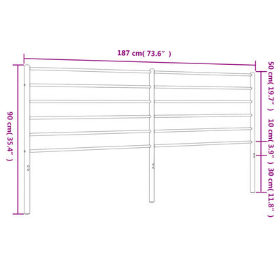 vidaXL Cabeceira de cama 180 cm metal preto