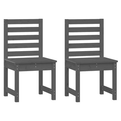 vidaXL Cadeiras de jardim 2 pcs 50x48x91,5 cm pinho maciço cinzento