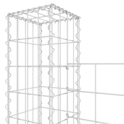 vidaXL Cesto gabião em forma de U c/ 5 postes 500x20x200 cm ferro
