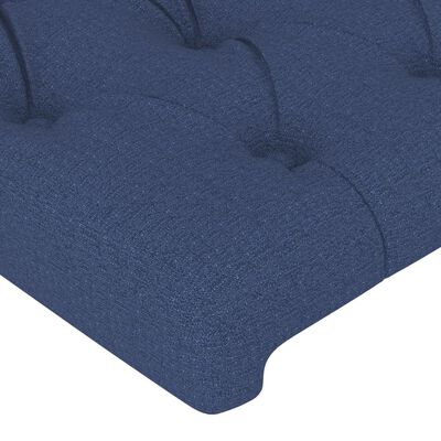 vidaXL Cabeceira de cama c/ luzes LED tecido 203x16x78/88 cm azul