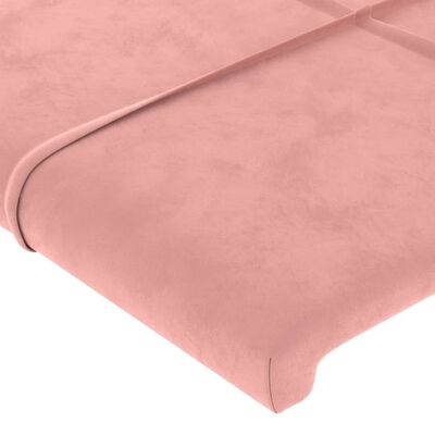 vidaXL Cabeceira cama c/ abas veludo 203x23x118/128 cm rosa