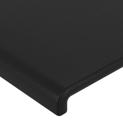 vidaXL Cabeceira de cama c/ abas couro artif. 103x23x118/128 cm preto