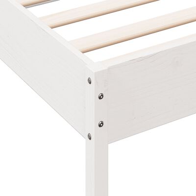 vidaXL Cama sem colchão 75x190 cm madeira de pinho maciça branco