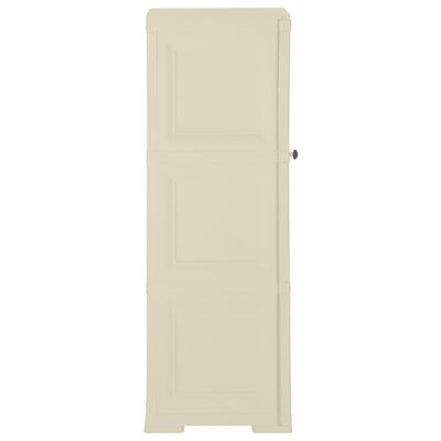 vidaXL Armário de plástico 40x43x125 cm design de madeira branco nata