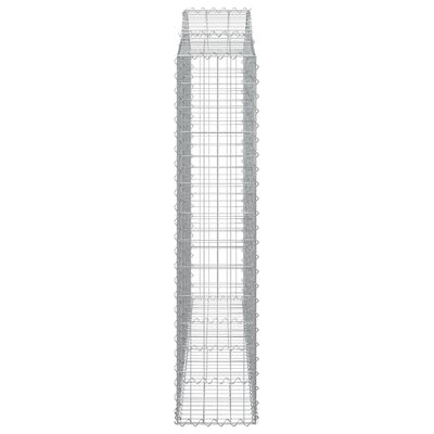 vidaXL Cestos gabião arqueados 3pcs 200x30x140/160cm ferro galvanizado