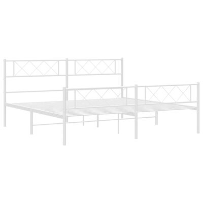 vidaXL Estrutura de cama com cabeceira e pés 193x203 cm metal branco