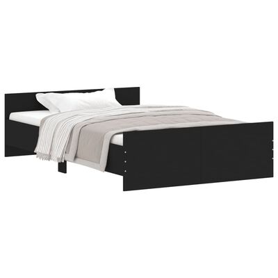 vidaXL Estrutura de cama com cabeceira e pés 120x190 cm preto