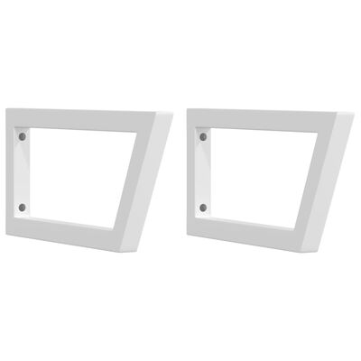 vidaXL Suportes de prateleira p/lavatório 2pcs aço trapezoidais branco