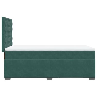 vidaXL Cama com molas/colchão 90x190 cm veludo verde-escuro