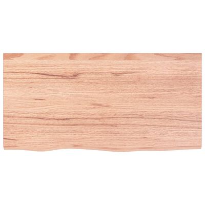 vidaXL Tampo de mesa 80x40x(2-6) cm carvalho tratado castanho-claro