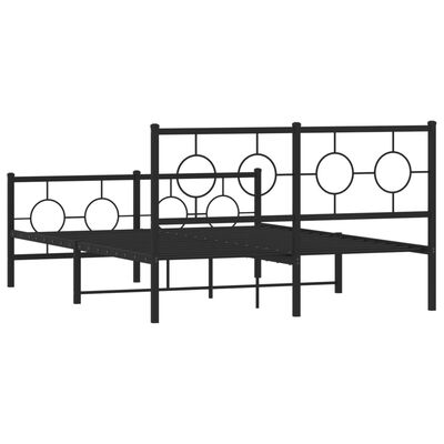 vidaXL Estrutura de cama com cabeceira e pés 140x200 cm metal preto