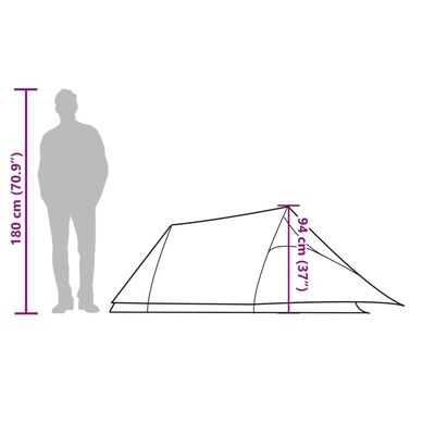 vidaXL Tenda de campismo túnel para 2 pessoas impermeável azul