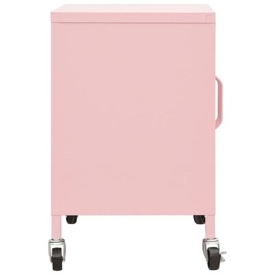 vidaXL Armário de arrumação aço 60x35x56 cm rosa