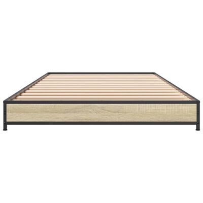 vidaXL Estrutura de cama derivados de madeira e metal carvalho sonoma