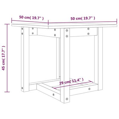 vidaXL Mesa de centro 50x50x45 cm pinho maciço castanho mel