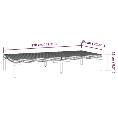 vidaXL 10 pcs conj. lounge jardim c/ almofadões vime PE cinza-escuro