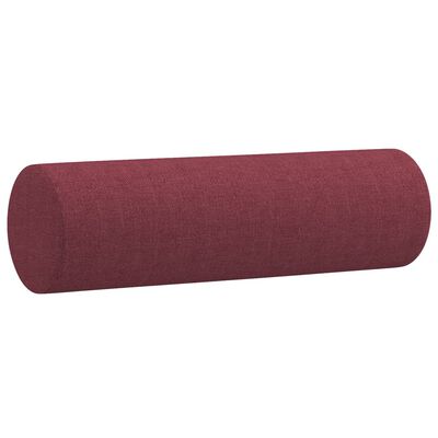 vidaXL Sofá 3 lug. + almofadas decorativas 180cm tecido vermelho tinto