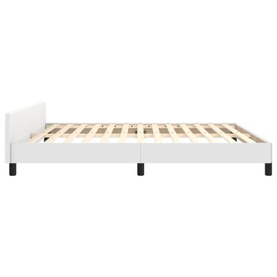 vidaXL Estrutura cama c/ cabeceira 180x200 cm couro artificial branco