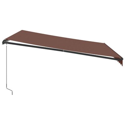 vidaXL Toldo retrátil manual com luzes LED 400x350 cm castanho