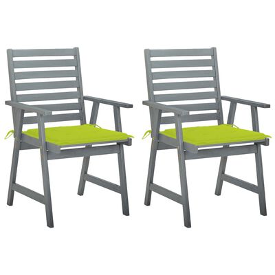 vidaXL Cadeiras de jantar exterior c/ almofadões 2 pcs acácia maciça