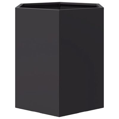 vidaXL Vaso/floreira de jardim hexagonal 46x40x45 cm aço preto