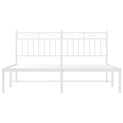 vidaXL Estrutura de cama com cabeceira 150x200 cm metal branco