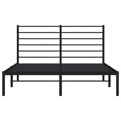 vidaXL Estrutura de cama com cabeceira 135x190 cm metal preto