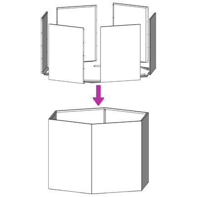 vidaXL Vaso/floreira de jardim hexagonal 46x40x45 cm aço branco