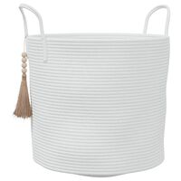 vidaXL Cesto de arrumação Ø40x35 cm algodão branco