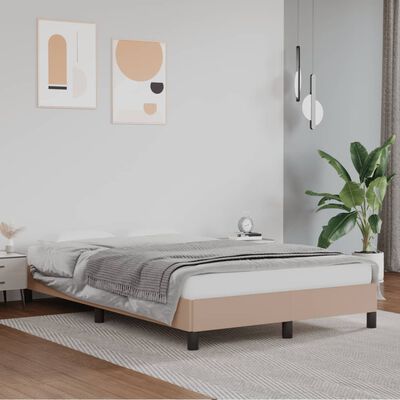 vidaXL Estrutura de cama 120x190 cm couro artificial cor cappuccino